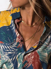 Load image into Gallery viewer, Casual V-Neck Floral Print Long Sleeve Mid-Length Blouse