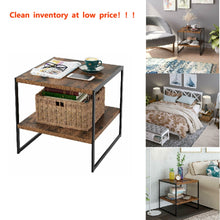 Load image into Gallery viewer, Industrial Bedside Table Corner Desk Rustic Coffee Table with Storage Cabinet Vintage Metal Side End Table Unit Indoor Furniture