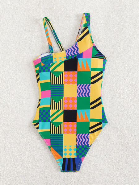 Beach print swimwear one-piece women's swimsuit