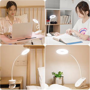 Flexo Table Lamp Led Desk Lamp Touch Clip Study Lamps Flexible Gooseneck Desktop USB Light Rechargeable 18650  Battery