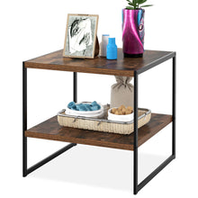 Load image into Gallery viewer, Industrial Bedside Table Corner Desk Rustic Coffee Table with Storage Cabinet Vintage Metal Side End Table Unit Indoor Furniture