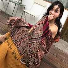 Load image into Gallery viewer, Ethnic Style Long Scarf Nepal Jacquard Fringed Cotton Ladies Shawl Scarf