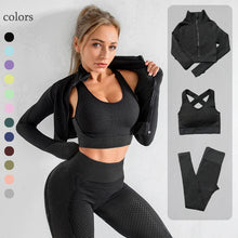 Load image into Gallery viewer, 2/3PCS Seamless Women Yoga Set Workout Sportswear Gym Clothing Fitness Long Sleeve Crop Top High Waist Leggings Sports Suits