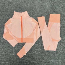 Load image into Gallery viewer, 2/3PCS Seamless Women Yoga Set Workout Sportswear Gym Clothing Fitness Long Sleeve Crop Top High Waist Leggings Sports Suits