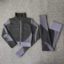 Load image into Gallery viewer, 2/3PCS Seamless Women Yoga Set Workout Sportswear Gym Clothing Fitness Long Sleeve Crop Top High Waist Leggings Sports Suits