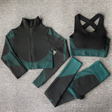 Load image into Gallery viewer, 2/3PCS Seamless Women Yoga Set Workout Sportswear Gym Clothing Fitness Long Sleeve Crop Top High Waist Leggings Sports Suits