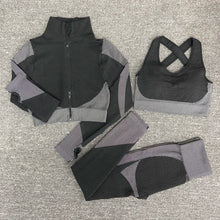Load image into Gallery viewer, 2/3PCS Seamless Women Yoga Set Workout Sportswear Gym Clothing Fitness Long Sleeve Crop Top High Waist Leggings Sports Suits