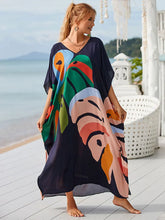 Load image into Gallery viewer, 2024 Boho Printed Kaftan Summer Clothing Women Plus Size V-Neck Batwing Sleeve Beachwear Cover-ups Maxi Dress Robe Sarong Q1476