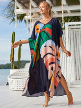 Load image into Gallery viewer, 2024 Boho Printed Kaftan Summer Clothing Women Plus Size V-Neck Batwing Sleeve Beachwear Cover-ups Maxi Dress Robe Sarong Q1476