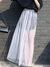 Load image into Gallery viewer, 2024 Summer Long Lace Skirt Women Black White Mesh Voile Casual Skirts Low Waist Bohemian Sexy Transparent Maxi Wear