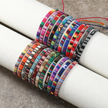 Load image into Gallery viewer, 24pcs Bohemian Style Women Bracelets Set, Random Colorful Cloth Art Friendship Surf Bracelet For Men Women