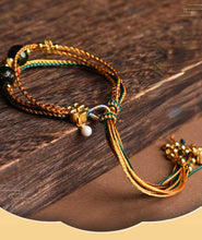 Load image into Gallery viewer, Tibetan Three Loop Hand Rope Handwoven Multilayer Stacked Bracelet Fragrant Grey Glass Hand Rope Bracelet
