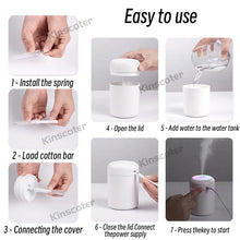 Load image into Gallery viewer, 300ml H2O Air Humidifier Portable Mini USB Aroma Diffuser With Cool Mist For Bedroom Home Car Plants Purifier Humificador