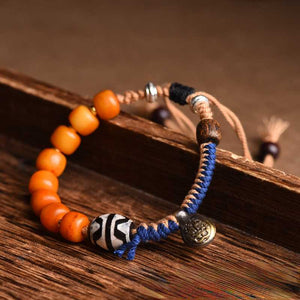 Tibetan Style Woven Bracelet, Agate, Bead, Cotton Thread, Bracelet Headgear, Minority Ethnic Style Couple Bracelet Gift