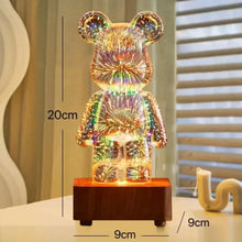 Load image into Gallery viewer, 3D Fireworks Bear Lamp Usb Led Night Light Bedroom Decoration Cute Table Desk Projection Atmosphere 7 Color Changeable Kid Gift