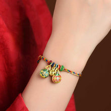 Load image into Gallery viewer, Gold Swallowing Beast Colorful Rope Bracelet Colorful Thread Blessing Wealthy Family Bracelet