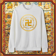 Load image into Gallery viewer, Buddha Heart Print 10,000 Characters Buddha Auspicious Cotton Sweatshirt for Men and Women New Buddhist Culture Pullover Long-sleeved Tops