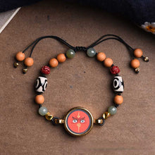 Load image into Gallery viewer, Tibetan Zakiram Thangka Pendant Hand-painted Thangka Five-way God of Wealth, Eye-catching and Multi-treasure Bracelets for Men and Women.