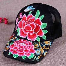 Load image into Gallery viewer, National characteristic thin mesh hat breathable cool hat embroidered casual Sun hat in summer women&#39;s Baseball cap