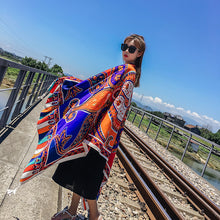 Load image into Gallery viewer, Women&#39;s Summer Beach Sunscreen Shawl Ethnic Style Scarf Dual purpose Long Beach Scarf with Versatile Large Scarf