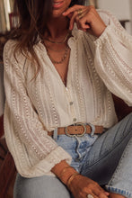 Load image into Gallery viewer, Vintage Long Sleeve Blouses Summer Casual Elegant Ladies Blusas Boho Beach Hollow Out Lace Blouse Shirt for Women Top