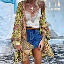 Load image into Gallery viewer, Bohemian Casual Cloak Cardigan for Swimsuit woman 2024 Summer Beach Swimwear Smock Tops Long Sleeved Female Clothing