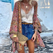 Load image into Gallery viewer, Bohemian Casual Cloak Cardigan for Swimsuit woman 2024 Summer Beach Swimwear Smock Tops Long Sleeved Female Clothing