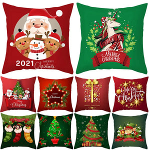 Christmas Cushion Cover Merry Christmas Decorations for Home Christmas Ornament Navidad Noel Xmas Gifts Happy New Year