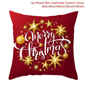 Christmas Cushion Cover Merry Christmas Decorations for Home Christmas Ornament Navidad Noel Xmas Gifts Happy New Year