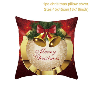 Christmas Cushion Cover Merry Christmas Decorations for Home Christmas Ornament Navidad Noel Xmas Gifts Happy New Year