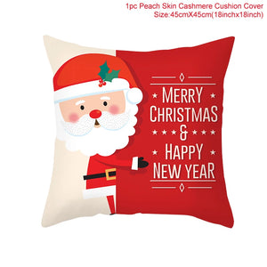 Christmas Cushion Cover Merry Christmas Decorations for Home Christmas Ornament Navidad Noel Xmas Gifts Happy New Year