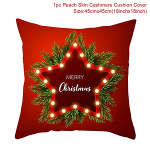 Christmas Cushion Cover Merry Christmas Decorations for Home Christmas Ornament Navidad Noel Xmas Gifts Happy New Year