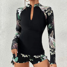 Load image into Gallery viewer, Female Swimsuit With Long Sleeves Swimwear Sports Surfing Tankini Set Beachwear Two-Piece Bathing Suits Pool Women Swimming Suit