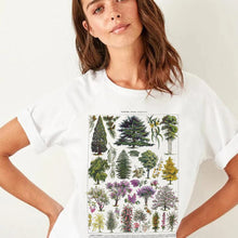 Load image into Gallery viewer, Vintage Illustration Botanical T Shirt Boho Style Floral Print Women T-Shirts Cute Ladies Tops Aesthetic Cottagecore Clothes