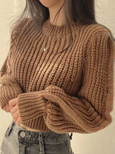 Load image into Gallery viewer, Loose Vintage Harajuku Lantern Long Sleeve Women Sweater Korean Autumn Winter Knitwear Soft Warm Tops Chic Solid Femme Sweater