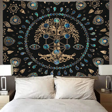 Load image into Gallery viewer, Mysterious Tree of Life Mushroom Forest Tapestry Wall Hanging Fairy Tale Bohemian Psychedelic Home Dormitory Dream Decor