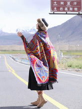 Load image into Gallery viewer, Autumn and Winter Ethnic Bohemian Warm Big Shawl Hooded Cape Scarf