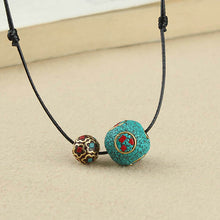 Load image into Gallery viewer, Vintage Nepalese Beads, Pair Necklaces, Ancient Style Clothing Accessories, Round Beads, Sweater Chains, Simple Pendant