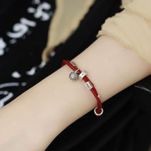 Load image into Gallery viewer, Classic Style Swallowing Gold Beast Woven Bracelet for Girls, Woven Rope Bracelet with Retro Red Rope
