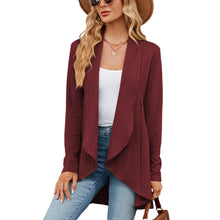 Load image into Gallery viewer, Autumn and Winter New Long sleeved Solid Color Loose Cardigan Top Women&#39;s Knitted Coat