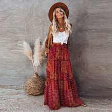 Load image into Gallery viewer, New Bohemian Style Skirt, Loose Fitting Casual High Waisted Long Skirt
