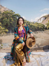 Load image into Gallery viewer, Ethnic Style Knitted Sweater Jacket Top Women&#39;s Autumn Fringed Warm Thickened Loose Medium and Long Cardigan