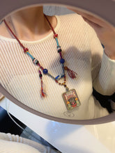 Load image into Gallery viewer, Zajiram Thangka Pendant with Tibetan Handmade Glass Necklace Rop