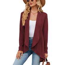 Load image into Gallery viewer, Autumn and Winter New Long sleeved Solid Color Loose Cardigan Top Women&#39;s Knitted Coat