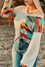 Load image into Gallery viewer, New Knitted T-shirts for Women Splicing Sweaters and Printing Short-sleeved Women.