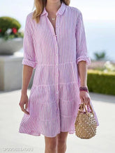 Load image into Gallery viewer, Women&#39;s Clothing Autumn Long Sleeve Women&#39;s Striped Shirt Dress