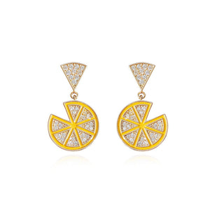 Needle Fruit Lemon Slice Earrings Exquisite Japanese and Korean Simple and Cute Earrings Fresh Earrings