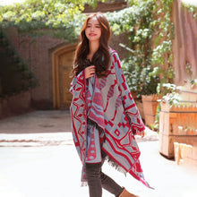 Load image into Gallery viewer, Autumn and Winter Ethnic Bohemian Warm Big Shawl Hooded Cape Scarf