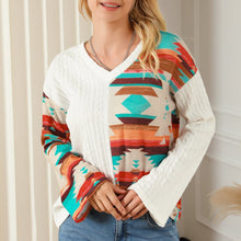 Load image into Gallery viewer, New Knitted T-shirts for Women Splicing Sweaters and Printing Short-sleeved Women.