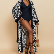 Load image into Gallery viewer, Beach Blouse Zebra Pattern Vacation Bikini Sunscreen Cardigan